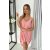 Rózsaszin csavart aljú mini ruha